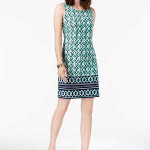 Charter Club Sleeveless Geo Border-Print Dress NWT